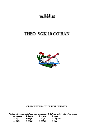 Ngân hàng đề kiểm tra Tiếng anh 10 (Có đáp án)